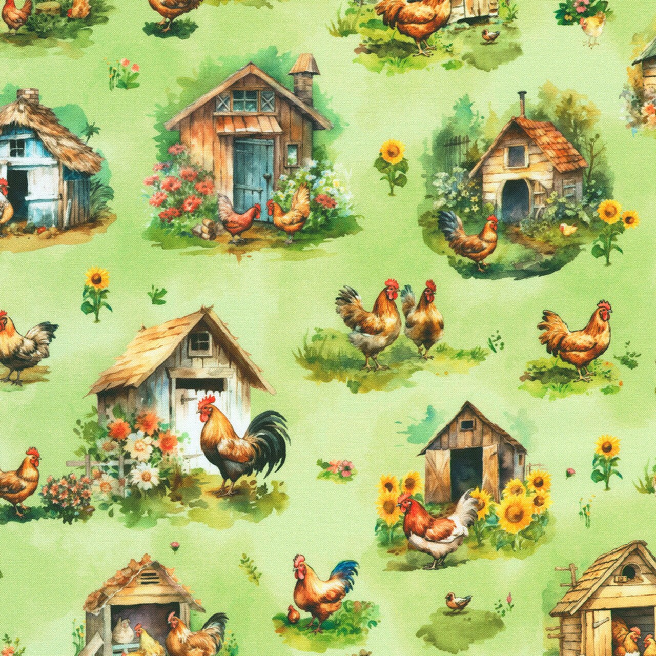 Fabric Robert Kaufman Clover Home to Roost by the Quarter Yard SRKD23170420